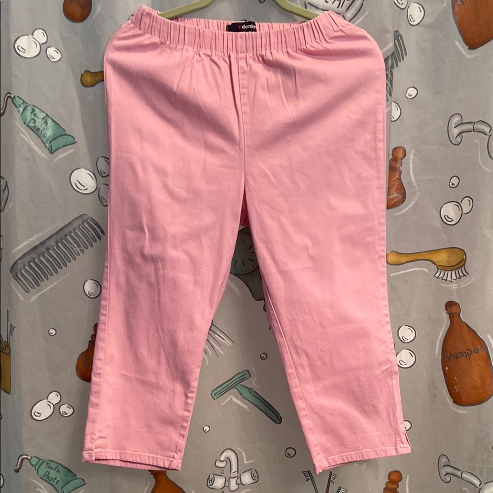 Denim 24/7 Women’s Casual Pink Capris